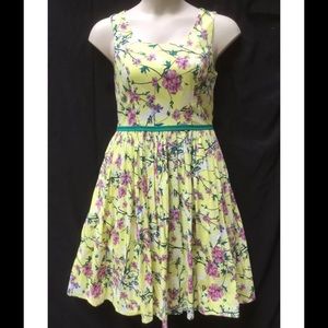New Eshakti Yellow Floral Fit & Flare Dress L 12